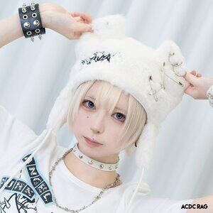 ACDC RAG - Baby Punk Angel Punk Cat Ear Faux Fur Hat